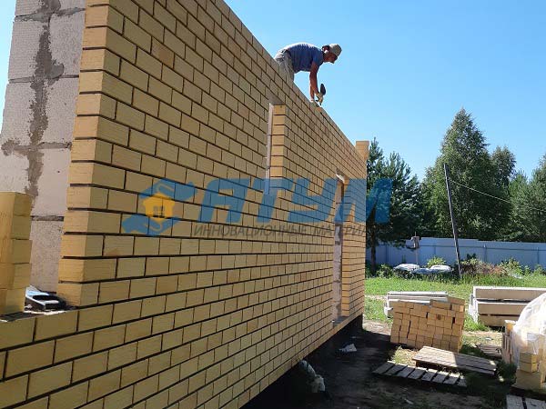 строительство дома из газосиликата с облицовкой в Ижевске